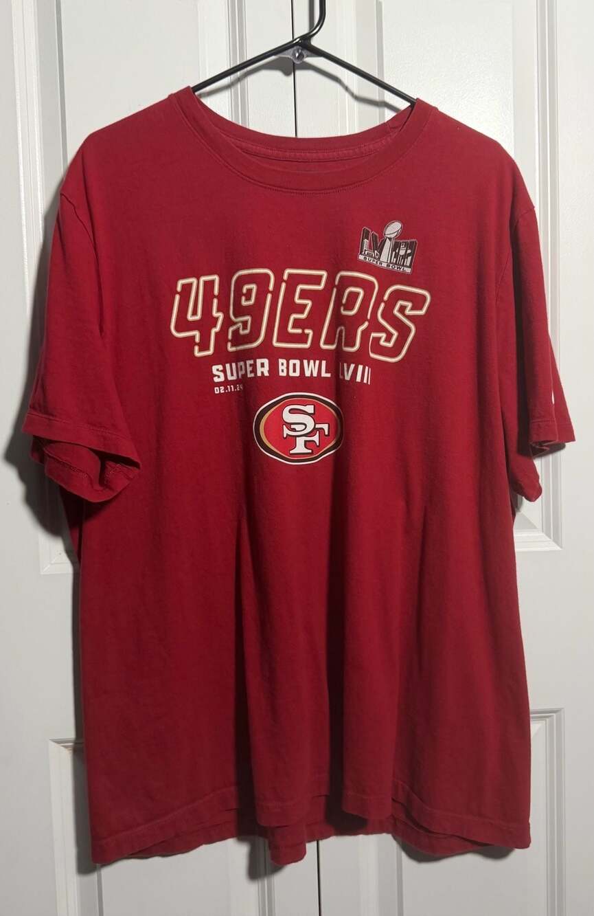 Nike San Francisco 49ers Super Bowl LVIII Graphic T-Shirt Red XXL Football Tee